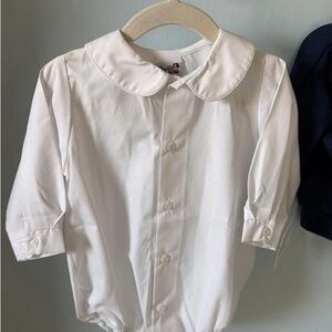 Classic White Peter Pan Collar One-Piece for Kids